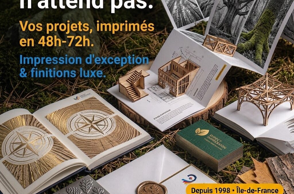 Impression d’exception et finitions haut de gamme en 48 à 72 h