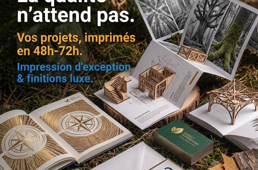 Impression d’exception et finitions haut de gamme en 48 à 72 h